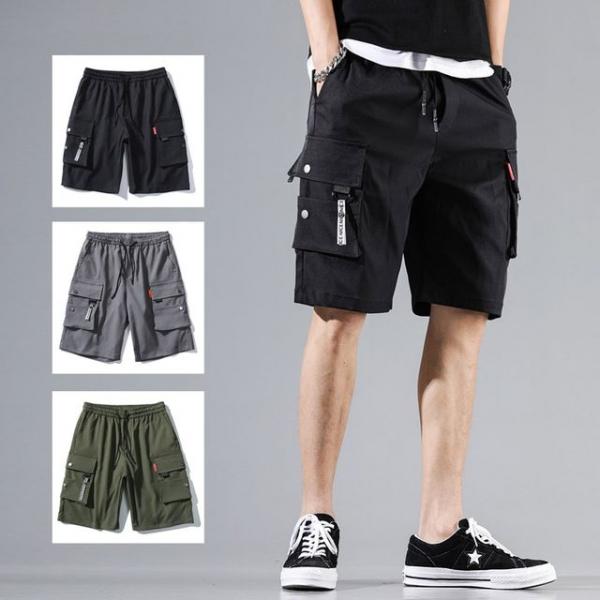 남성 멀티 기본 포켓 카고 반바지
