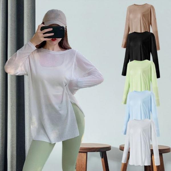 시스루 5컬러 레이어드 여성 긴팔 티셔츠