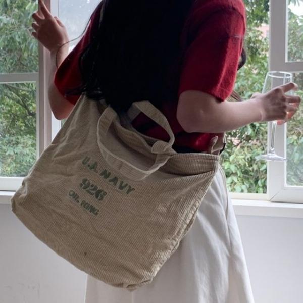 데일리 여성 코듀로이 가을 겨울 에코백