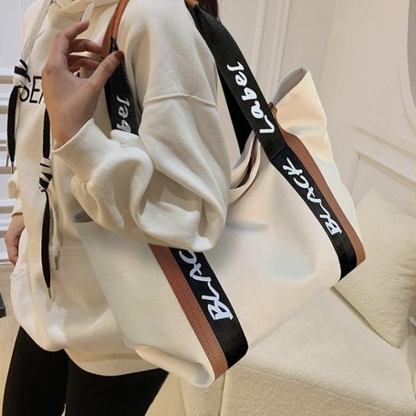 데일리 여성 레터링 포인트 숄더백 에코백