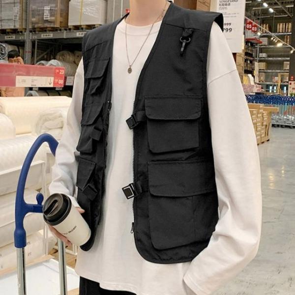 빈티지 다용도 등산 낚시 멀티 수납 포켓 얇은 조끼