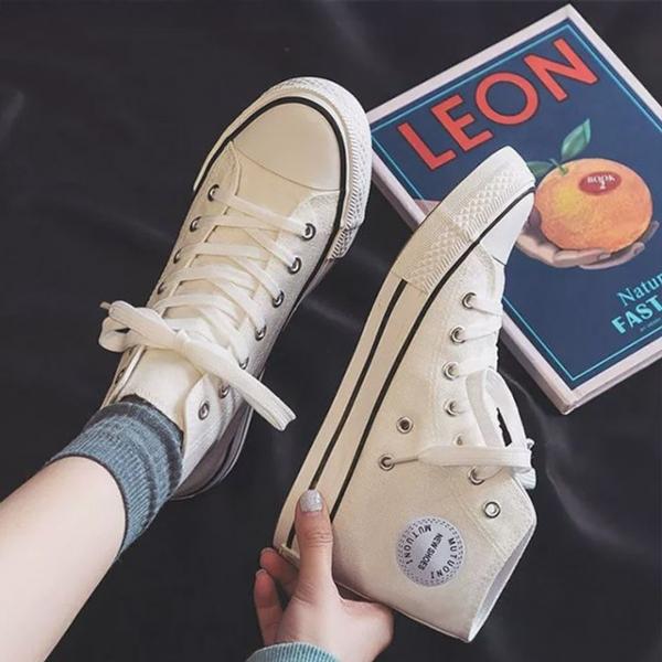 여성 5컬러 데일리 심플라인 하이탑 스니커즈