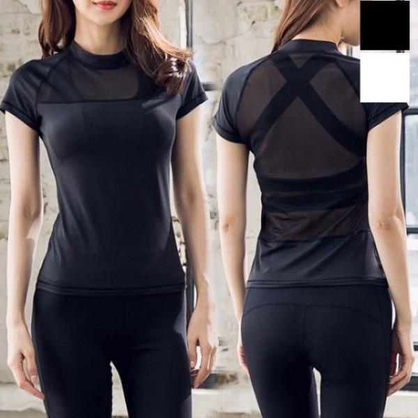 여자반팔티레쉬가드요가복 KJN-S58 1개 래쉬가드