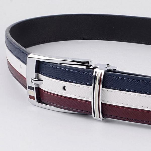 남자 골프벨트 삼색라인 가죽 캐주얼 골프웨어 허리띠