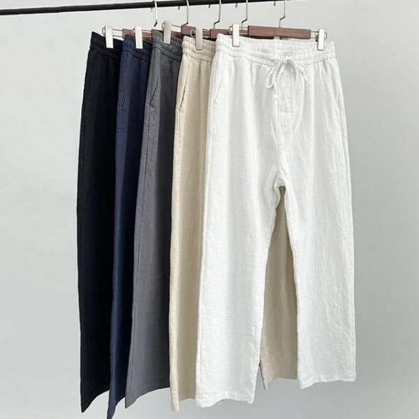 남성 밴딩바지 린넨 마 여름 슬랙스 팬츠