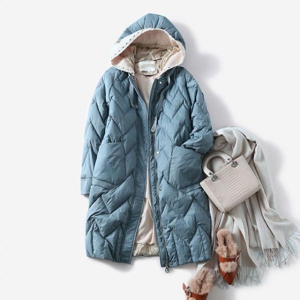 화이트 오리털 롱패딩 겨울 여성 경량 패딩 코트 점퍼