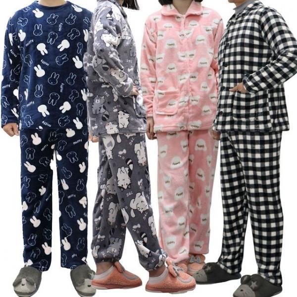 최신 남자 여자 수면잠옷세트 극세사 수면바지 홈웨어