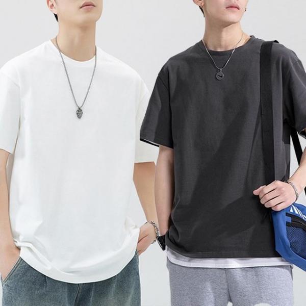 남자 여름 기본핏 면티 30수 라운드 무지 기본 반팔티