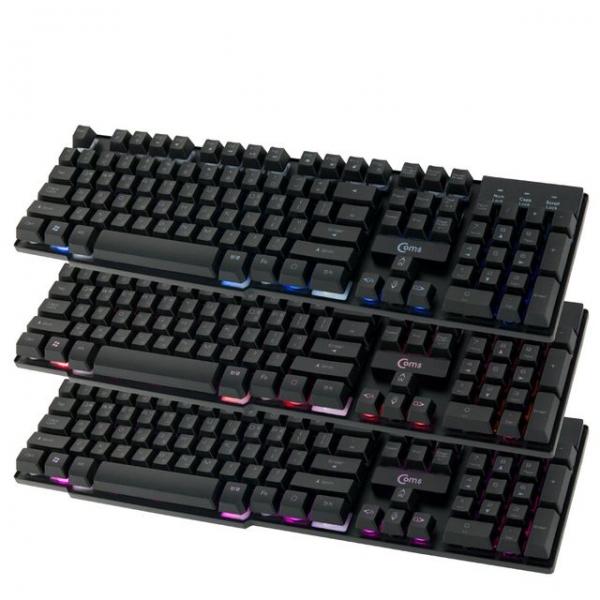 USB LED 저소음 게이밍 키보드 생활방수 게임용 PC방