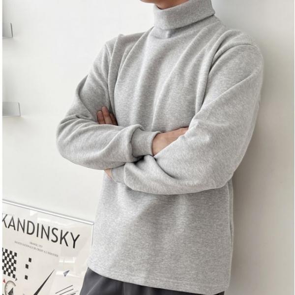 남성 목폴라티 남자 기모 목티 터틀넥 티셔츠 3색