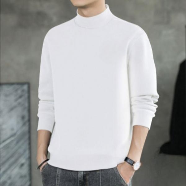 겨울 남성 소프트웜 하프넥 반목 긴팔티셔츠