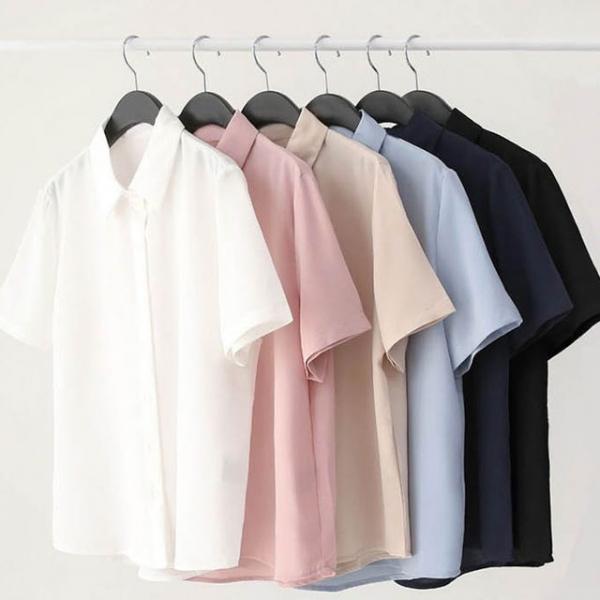 여성 링클프리 반팔 남방 기본 캐주얼 셔츠 데일리룩