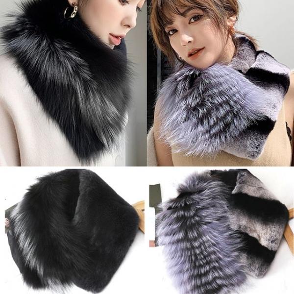 직수입 폭스 여우털 렉스 퍼 목도리 겨울 머플러 넥워
