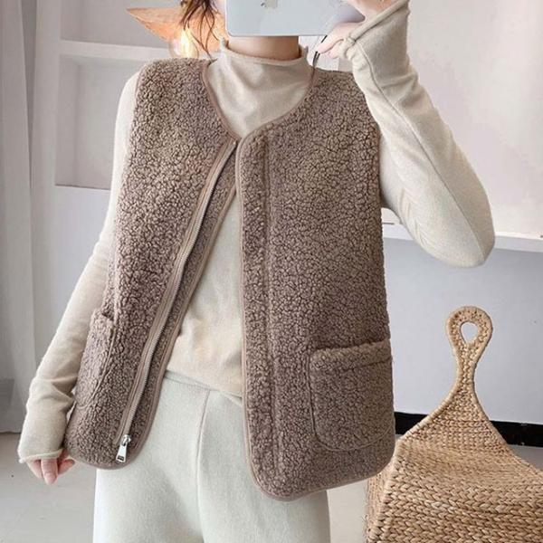 여성 뽀글이 양털조끼 이너 베스트 후리스 경량패딩