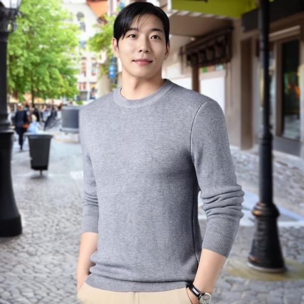 가을니트 남자 정장니트 슬림핏 라운드넥 긴팔 니트