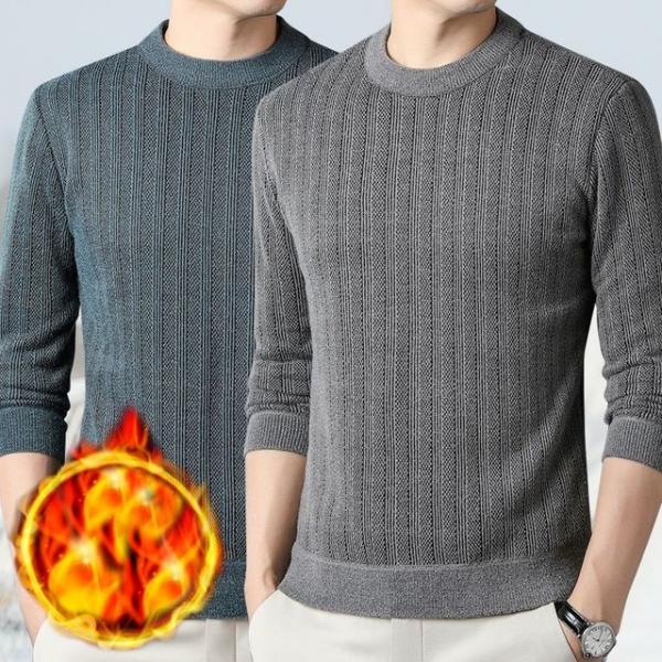 남성 간절기 스웨터 따뜻한 데일리 기모 긴팔 니트