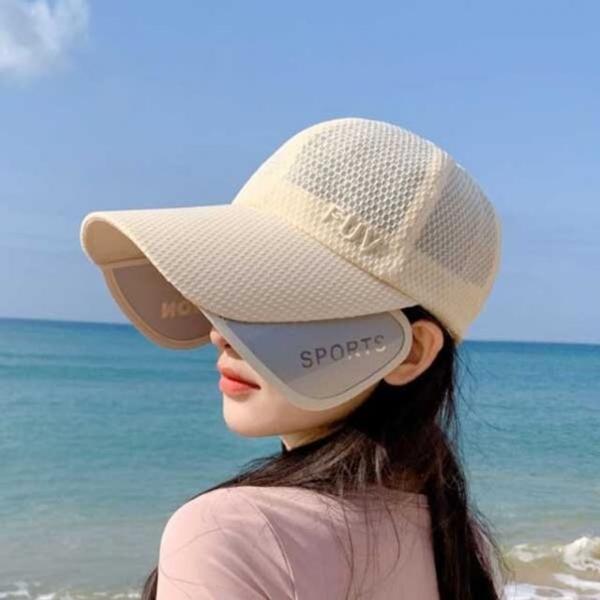 여성 메쉬 날개 캡모자 자외선차단 모자