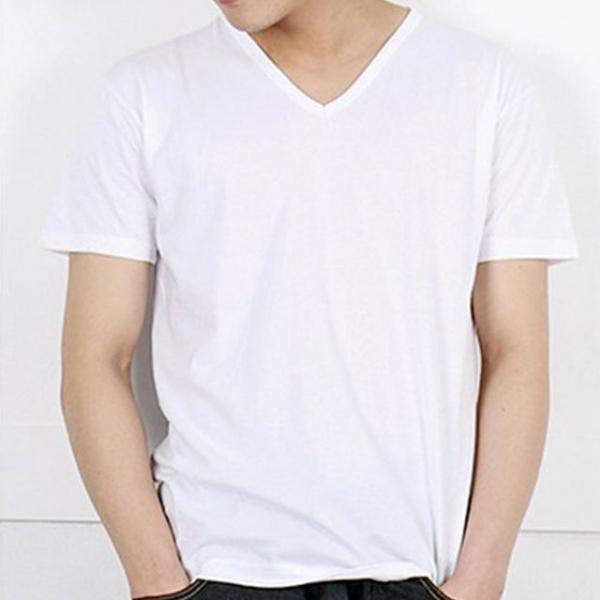 면티 브이넥 무지티셔츠 반팔티 남자 이너티 캐주얼