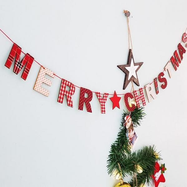 글자우드가랜드(소) 크리스마스 트리 리스 장식 소품