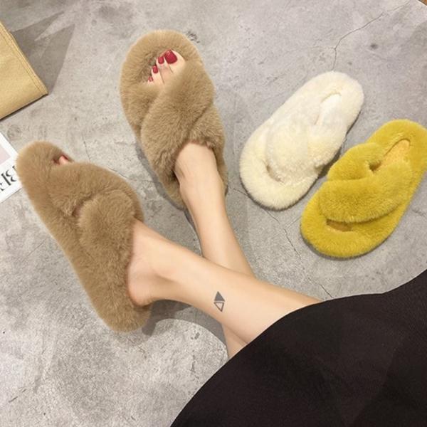 따뜻 폭신한 퍼 슬리퍼 겨울 털실내화 사무실 신발 방한화 SW22000