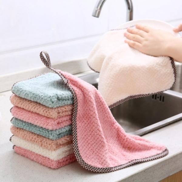 고리수건 극세사 주방 핸드타월 행주 타올 고리형 어린이집 유치원 수건 CH00008