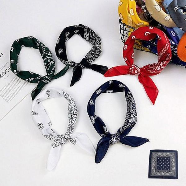 남성 여성 헤어 손목 페이즐리 패턴 손수건 스카프