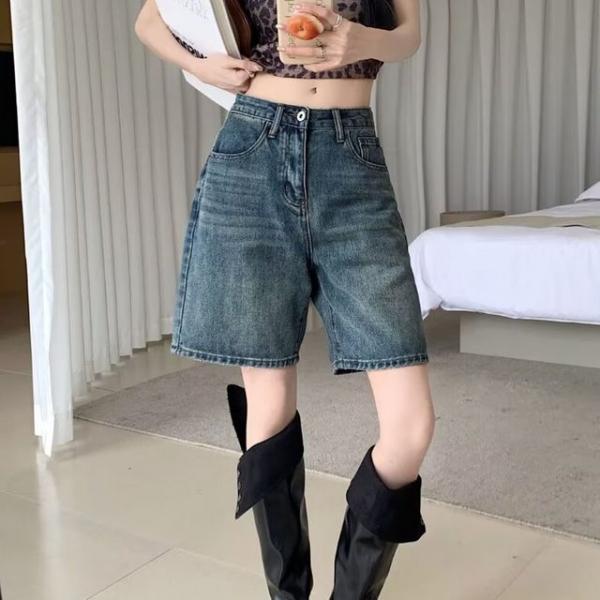 여자 청반바지 버뮤다 데님팬츠