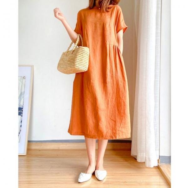 면 시원한 여름 편한 여자 반팔 롱 원피스 치마