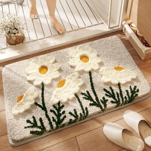 프리미엄 태양꽃 극세사 발매트 빨아쓰는 욕실 주방 현관 논슬립 물흡수 선물 사은품