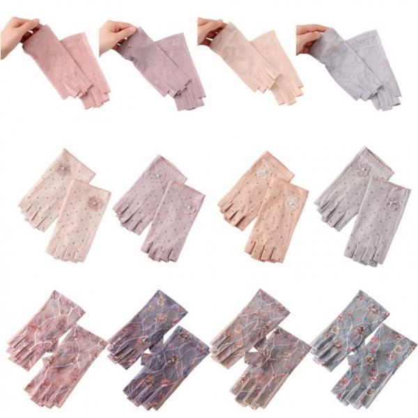 여성 여름 냉감 반장갑 3종 꽃무늬 망사 메쉬 냉감 레이스 요술 반장갑 여자장갑