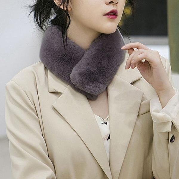 [다사라유통] 자석 목도리   머플러 털 페이크 에코 쁘띠 따뜻한 여성 겨울 레오파드 지브라 민짜