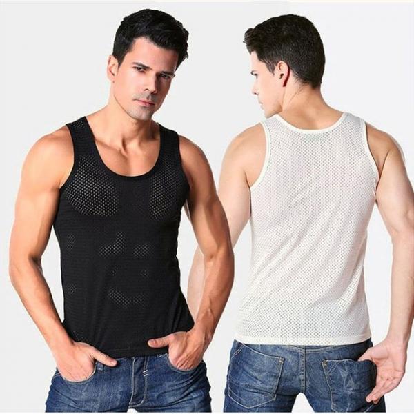 남자 여름 쿨 아이스 메쉬 망사 나시 런닝 통풍 이너