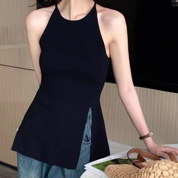 여성 홀터 롱 트임 나시 HH-E54