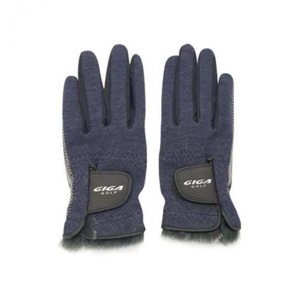 파크골프 겨울 남성골프장갑 퍼 양손 네이비 논슬립