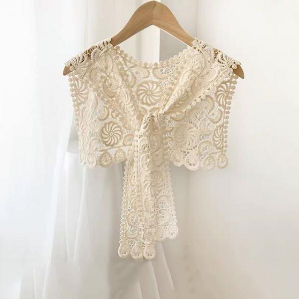 키밍 여성 레이스 어깨 숄 케이프 머플러 니트 가디건