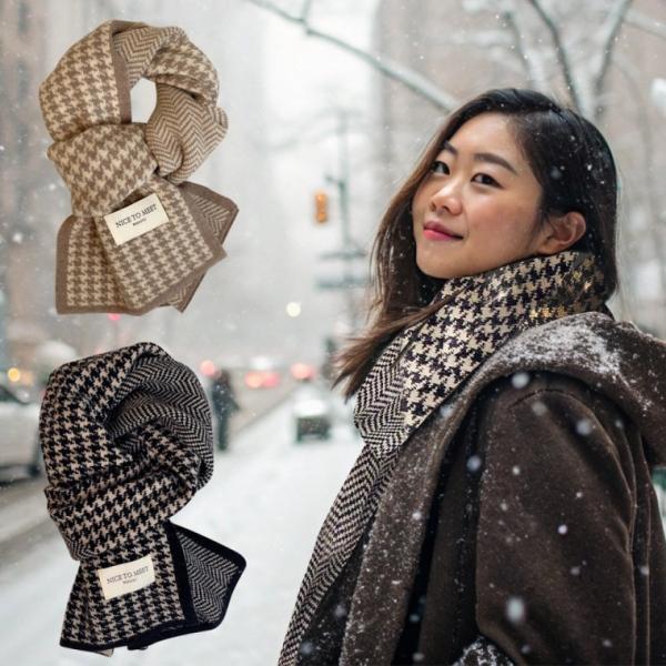 하운드투스 체크 목도리 겨울 커플 머플러 부드러운 넥워머 SW20006