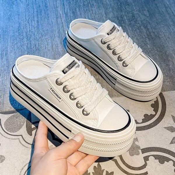 여성 2컬러 사계절 베이직 스니커즈 뮬 슬리퍼 키높이