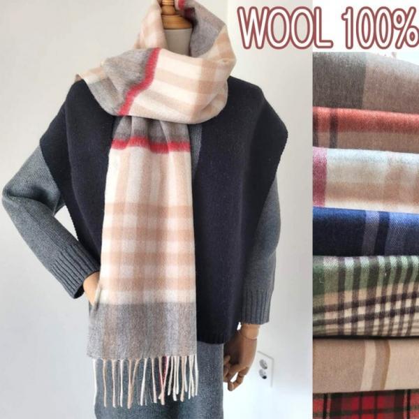 울100% 남녀 선물용 고급스러운격자무늬 부드럽고포근한 따뜻한 숄 크리스마스 머플러 스카프