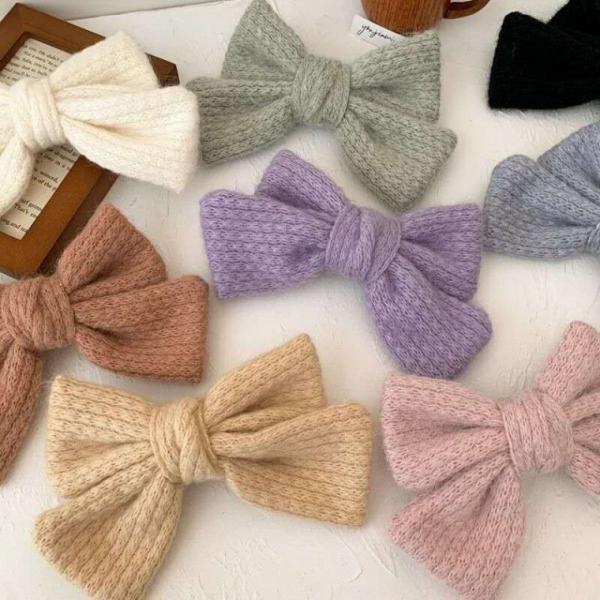 특가 엄청큰 니트 리본 머리핀 6color