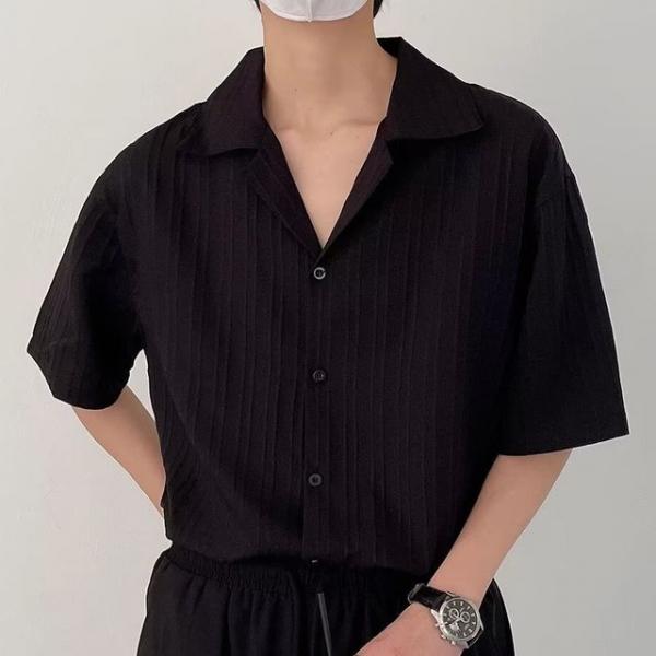 플 오픈카라 남성 반팔셔츠 여름셔츠 시원한셔츠