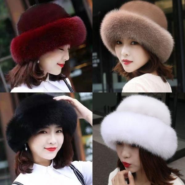 여우털모자 겨울 여성 방한 인조모 털모자 벙거지모자
