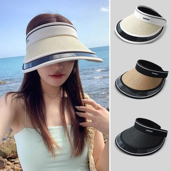 여성 외출 휴양지 데일리 패션 모자 돌돌이 라탄 선캡