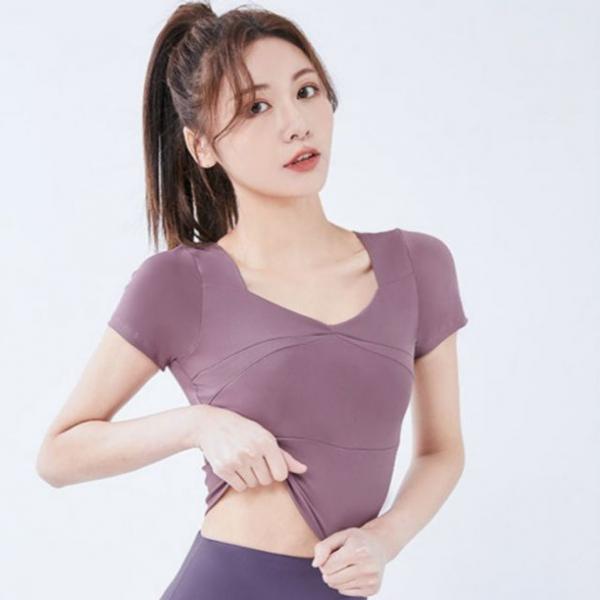 여성 스포츠 내장캡 헬스 요가 상의