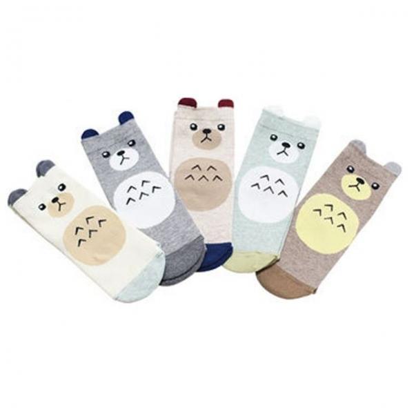 귀여운 곰돌이 캐릭터 양말 5족 세트 아기 생일선물