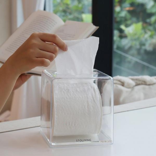 스토리빙 아크릴 화장지 케이스 두루마리 티슈 정사각