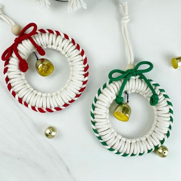 도어벨 만들기 크리스마스 리스 마크라메 DIY