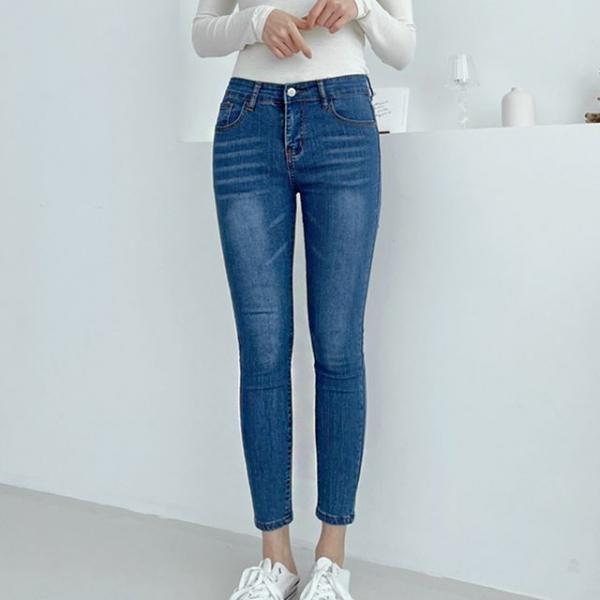 여성 스키니진 스판 소재 데님 팬츠 빅사이즈 청바지