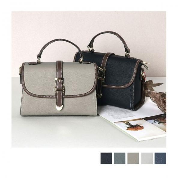 CP32 고급 배색라인 가죽 토트백 여성 크로스백 정장
