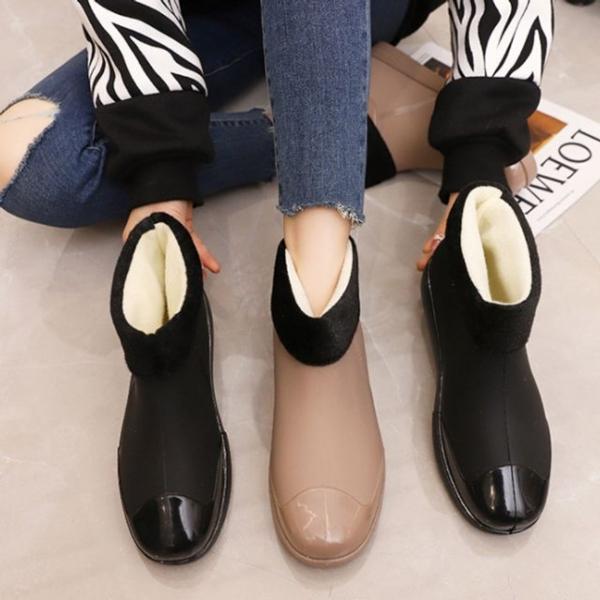 여성 캐주얼 털안감 캠핑 방한화 레인 부츠