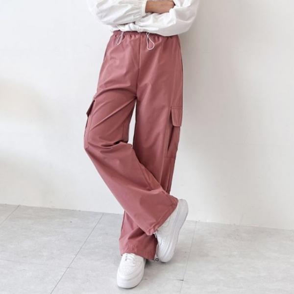 와이드 여자 조거팬츠 카고바지 여성 밴딩 조거바지